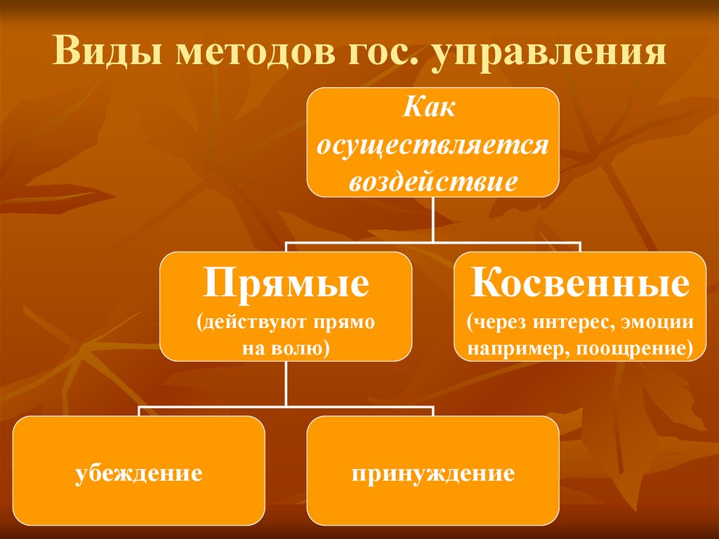 Виды методов гос. управления