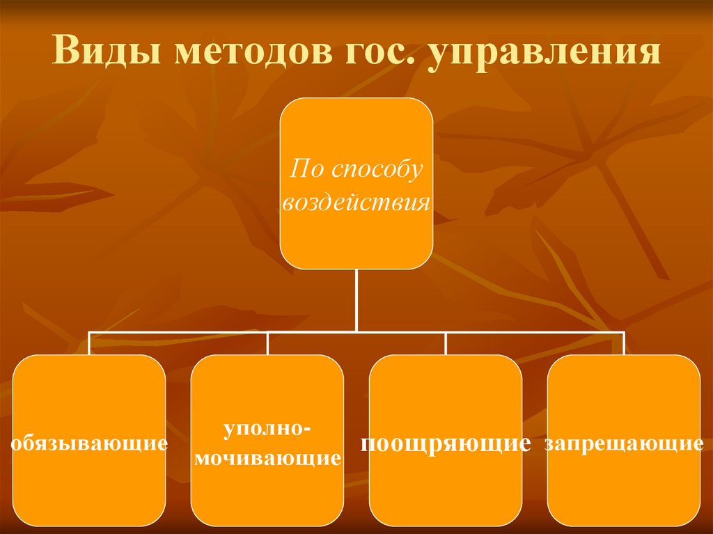Виды методов гос. управления