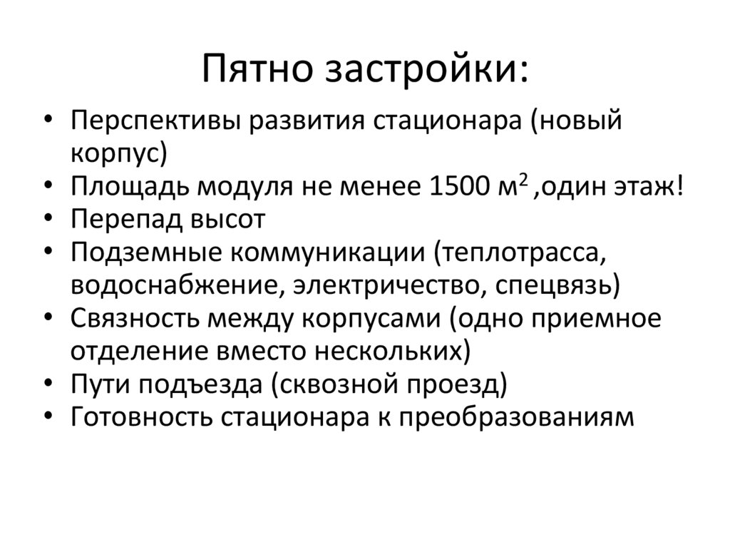 Пятно застройки: