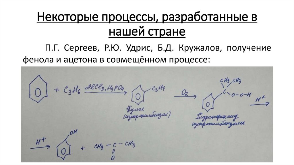 Некоторые процессы, разработанные в нашей стране
