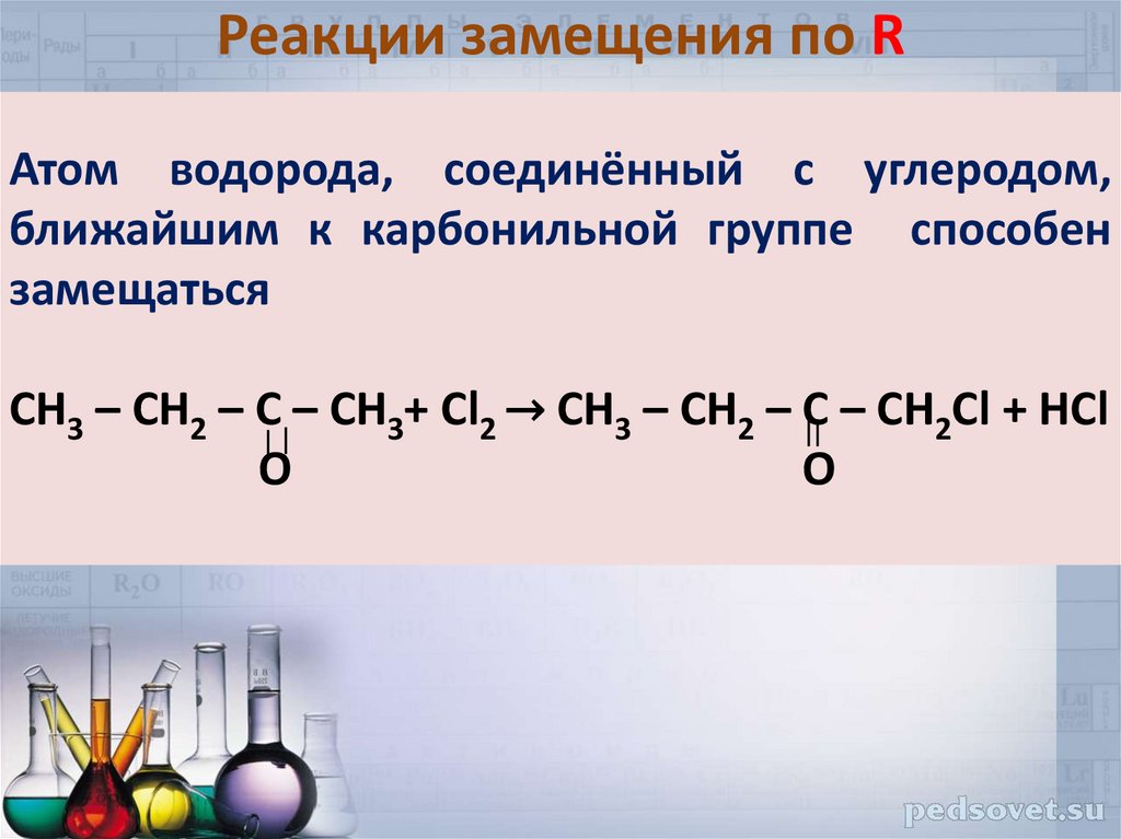 Реакции замещения по R