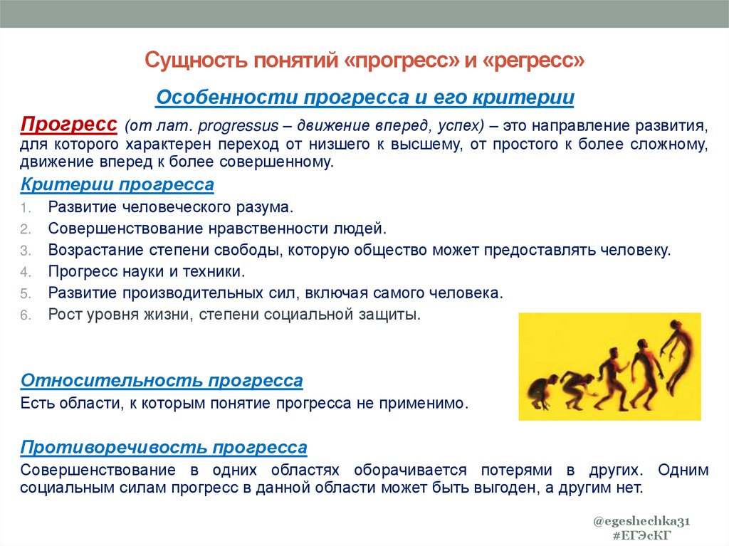 Сущность понятий «прогресс» и «регресс»