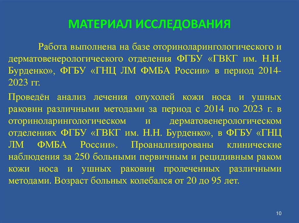 МАТЕРИАЛ ИССЛЕДОВАНИЯ