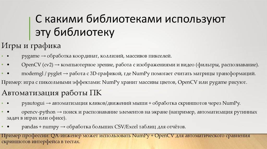 С какими библиотеками используют эту библиотеку