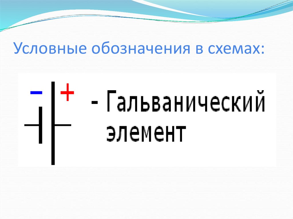 Условные обозначения в схемах: