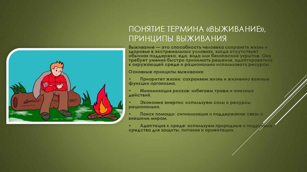 Понятие термина «Выживание», принципы выживания