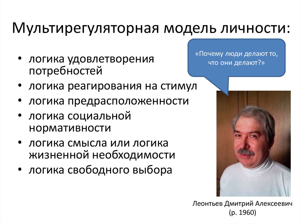 Мультирегуляторная модель личности: