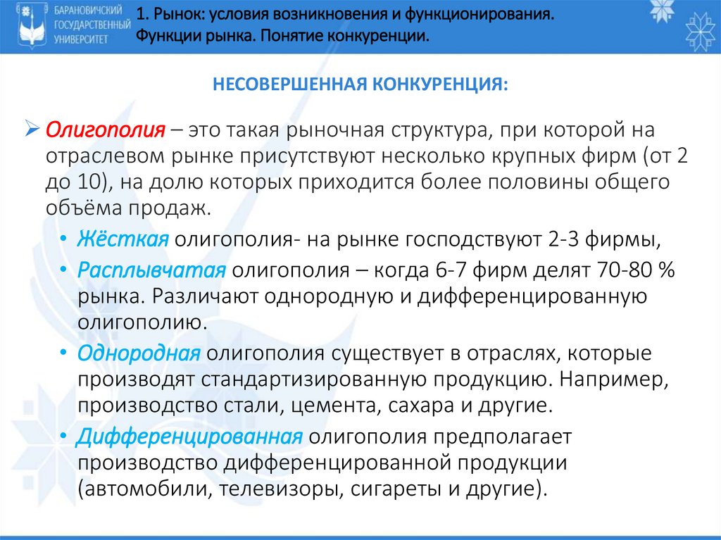 Несовершенная конкуренция: