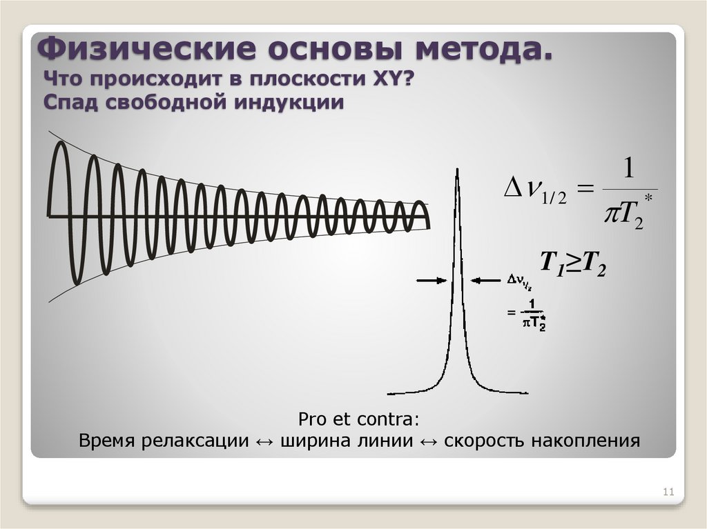 Физические основы метода. Что происходит в плоскости XY? Спад свободной индукции