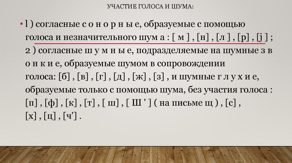 Участие голоса и шума: