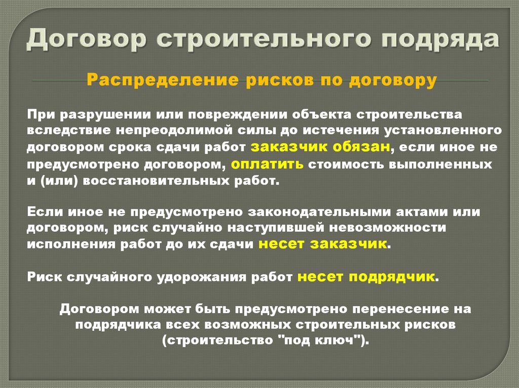 Договор строительного подряда