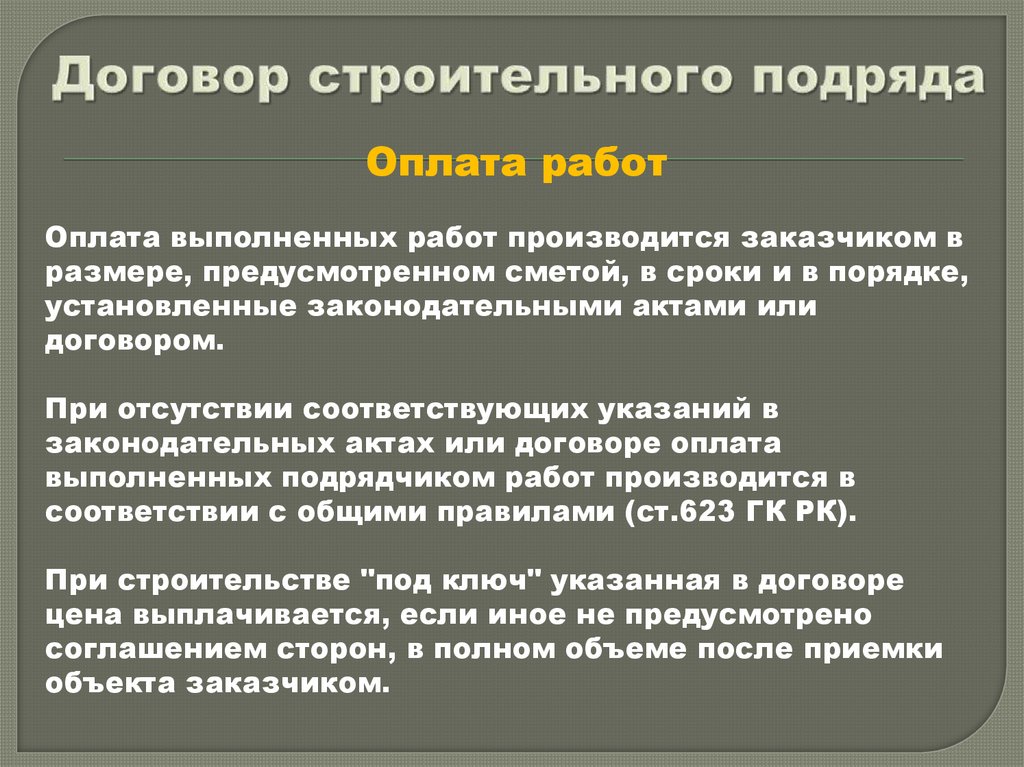 Договор строительного подряда