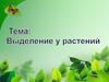 Выделение у растений