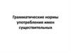 Грамматические нормы употребления имен существительных