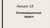 Оптимизационные задачи. Лекция 14