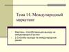 Международный маркетинг. Факторы, способствующие выходу на международный рынок