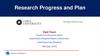 Research Progress and Plan