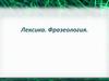 Лексика. Фразеология