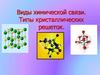 Виды химической связи. Типы кристаллических решеток