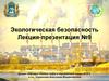 Экологическая безопасность Лекция-презентация №9