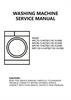 Washing machine service manual