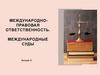 Международно-правовая ответственность. Международные суды (Лекция 6)