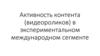 Активность контента (видеороликов) в экспериментальном международном сегменте