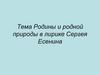 Тема Родины и родной природы в лирике Сергея Есенина