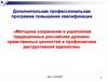Методика сохранения и укрепления традиционных российских духовно-нравственных ценностей и профилактики деструктивной идеологии