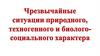 Чрезвычайные ситуации природного, техногенного и биолого-социального характера