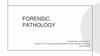 Forensic pathology. Vocabulary