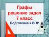 Графы решение задач 7 класс Подготовка к ВПР