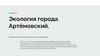 Экология города Артёмовский