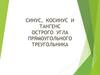 Синус, косинус и тангенс острого угла прямоугольного треугольника