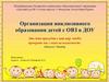 Организация инклюзивного образования детей с ОВЗ в ДОУ
