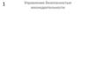 Управление безопасностью жизнедеятельности