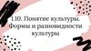 Понятие культуры. Формы и разновидности культуры