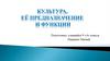 Культура, её предназначение и функции (Тема №18)