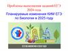 Проблемы выполнения заданий ЕГЭ 2024 года. Планируемые изменения КИМ ЕГЭ по биологии в 2025 году