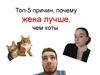 Топ - 5 причин, почему жена лучше, чем коты