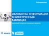 Обработка информации в электронных таблицах. Табличный процессор. Основные сведения  (11 класс)