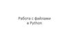 Работа с файлами в Python. Типы файлов