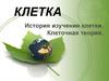 История изучения клетки. Клеточная теория