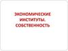 Экономические институты. Собственность