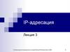 IP-адресация Лекция 3 Сетевое администрирование на основе Microsoft Windows Server 2003