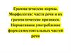 Грамматические нормы. Морфология: части речи и их грамматические признаки. Нормативное употребление форм самостоятельных частей