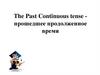The Past Continuous tense - прошедшее продолженное время