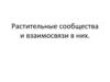 Растительные сообщества и взаимосвязи в них