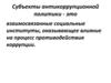 Субъекты антикоррупционной политики