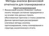Методы анализа финансовой отчетности для планирования и прогнозирования